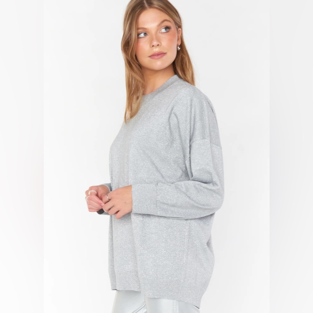Show Me Your Mumu Metallic Classic Crewneck Sweater